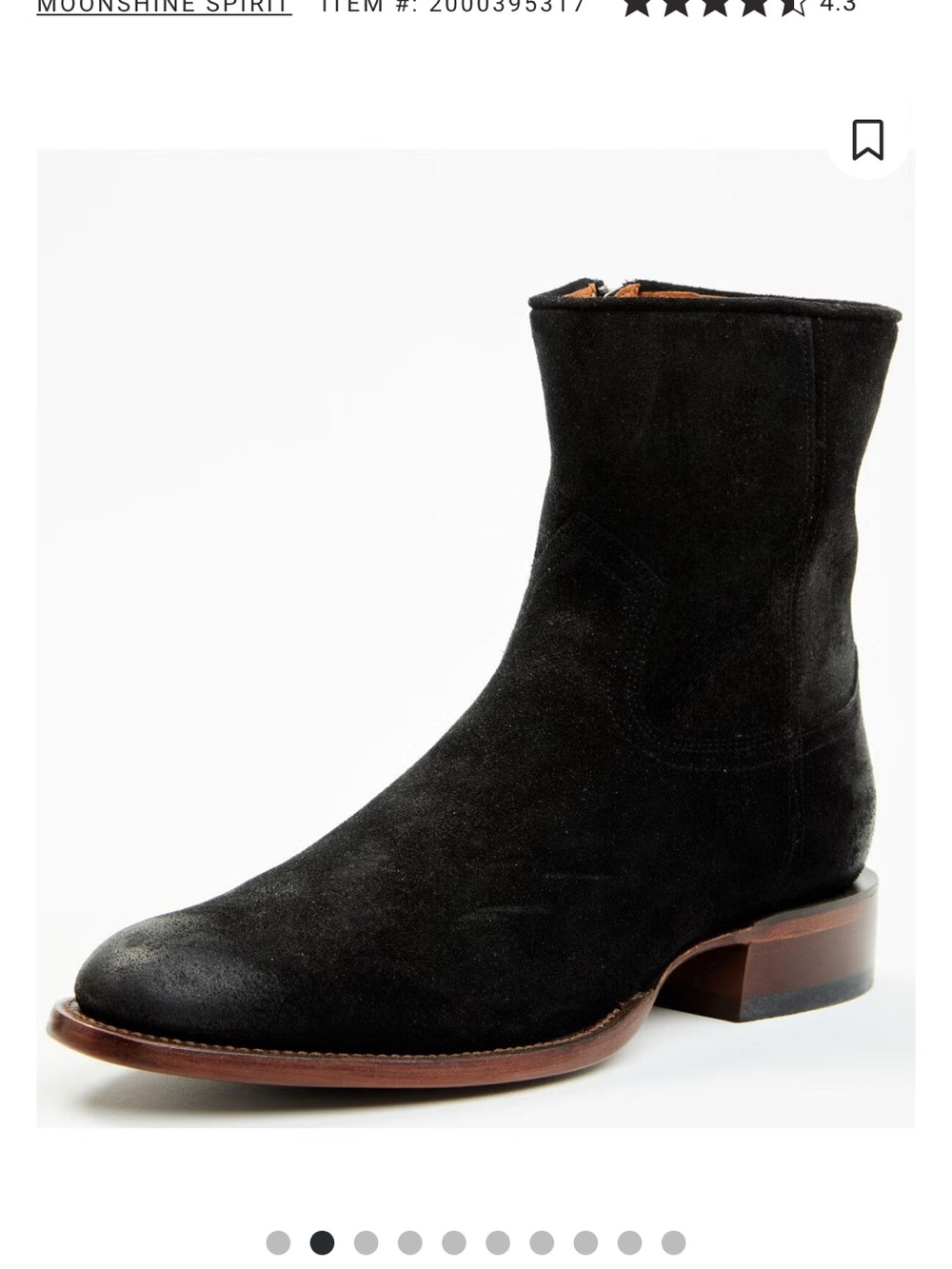 MOONSHINE SPIRIT MEN'S PANCHO ROUGHOUT ANKLE BOOTS - ROUND TOE